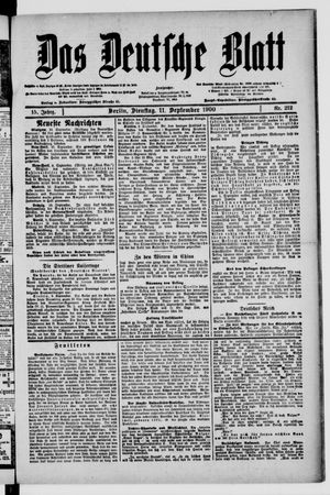 Das deutsche Blatt vom 11.09.1900