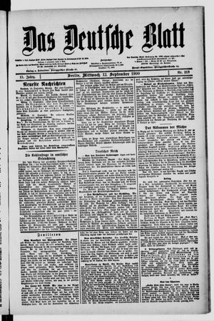 Das deutsche Blatt vom 12.09.1900