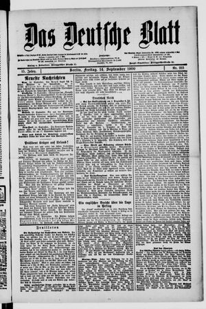 Das deutsche Blatt vom 14.09.1900