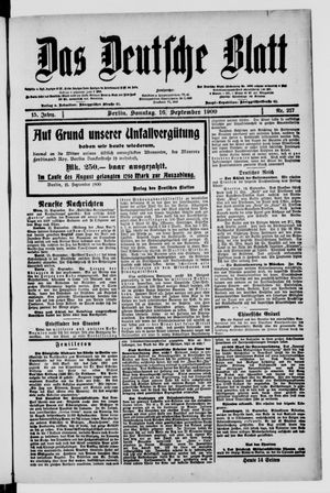 Das deutsche Blatt vom 16.09.1900