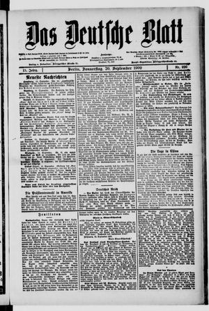 Das deutsche Blatt vom 20.09.1900