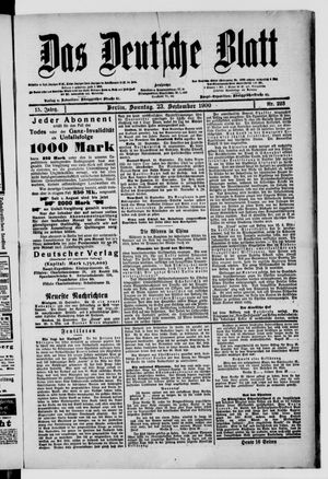 Das deutsche Blatt vom 23.09.1900