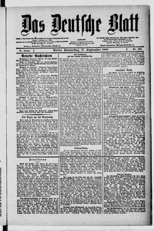 Das deutsche Blatt vom 27.09.1900