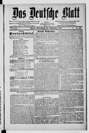 Das deutsche Blatt vom 29.09.1900