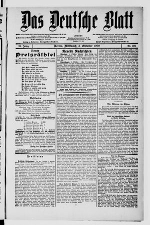 Das deutsche Blatt vom 03.10.1900