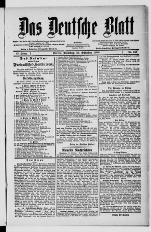 Das deutsche Blatt vom 16.10.1900