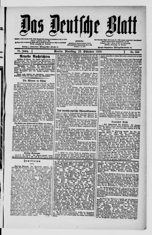 Das deutsche Blatt vom 23.10.1900
