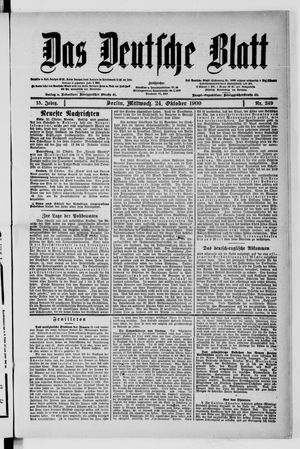 Das deutsche Blatt vom 24.10.1900