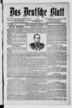 Das deutsche Blatt vom 26.10.1900