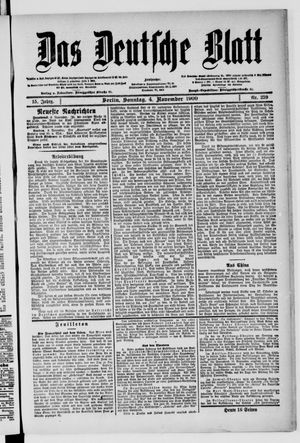 Das deutsche Blatt vom 04.11.1900