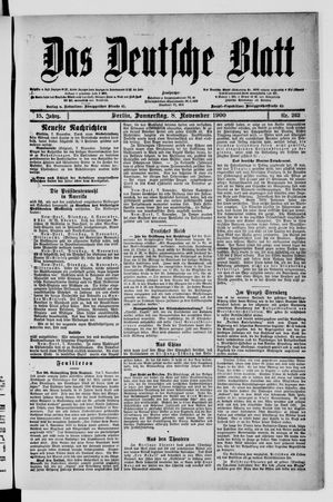 Das deutsche Blatt vom 08.11.1900