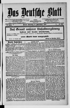 Das deutsche Blatt vom 11.11.1900
