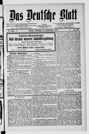 Das deutsche Blatt vom 13.11.1900