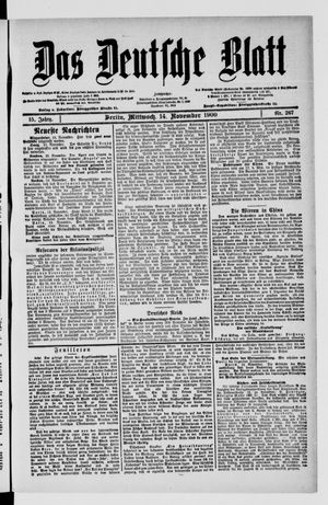 Das deutsche Blatt vom 14.11.1900