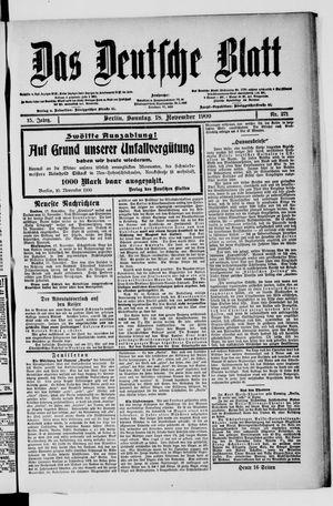 Das deutsche Blatt vom 18.11.1900