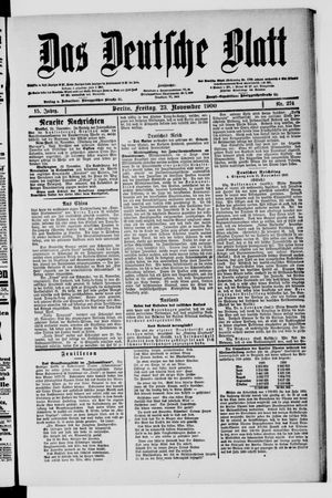 Das deutsche Blatt vom 23.11.1900