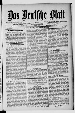 Das deutsche Blatt vom 25.11.1900