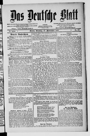Das deutsche Blatt vom 27.11.1900