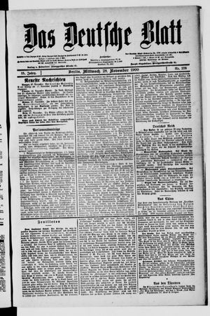 Das deutsche Blatt vom 28.11.1900