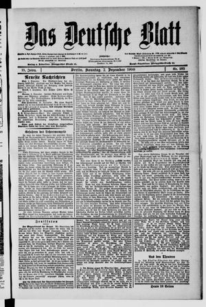 Das deutsche Blatt vom 02.12.1900