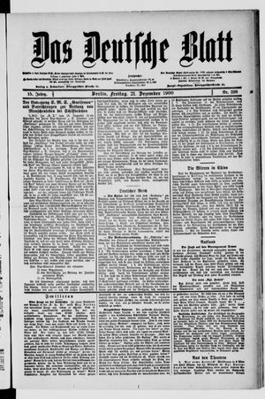 Das deutsche Blatt vom 21.12.1900