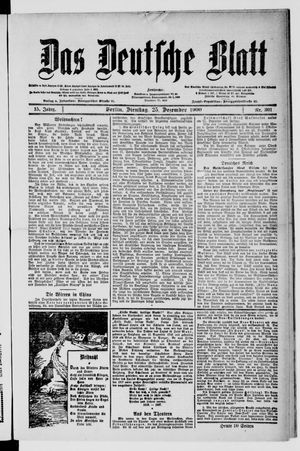 Das deutsche Blatt vom 25.12.1900