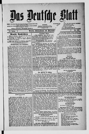 Das deutsche Blatt vom 29.12.1900