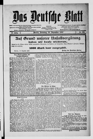 Das deutsche Blatt vom 30.12.1900