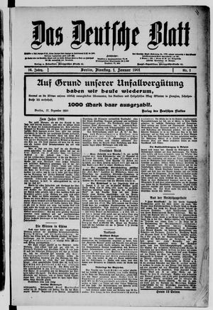 Das deutsche Blatt vom 01.01.1901