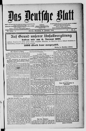 Das deutsche Blatt vom 06.01.1901