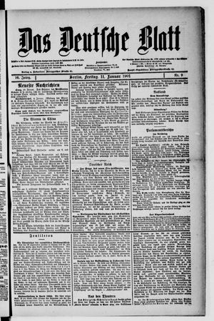Das deutsche Blatt vom 11.01.1901