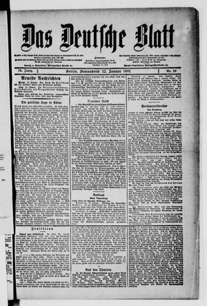 Das deutsche Blatt vom 12.01.1901