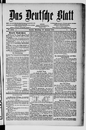 Das deutsche Blatt vom 15.01.1901