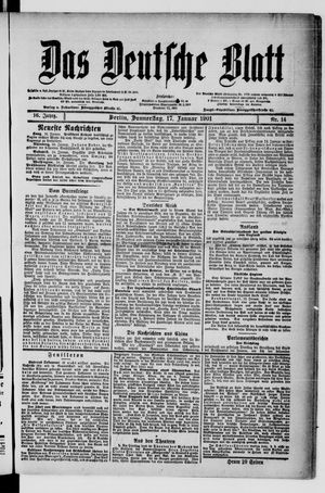 Das deutsche Blatt vom 17.01.1901