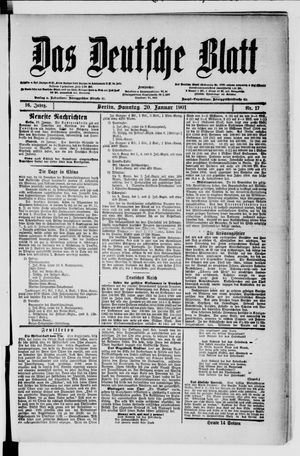 Das deutsche Blatt vom 20.01.1901