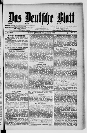 Das deutsche Blatt vom 23.01.1901