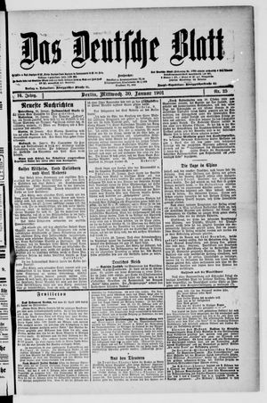 Das deutsche Blatt vom 30.01.1901