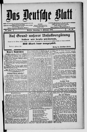 Das deutsche Blatt vom 03.02.1901