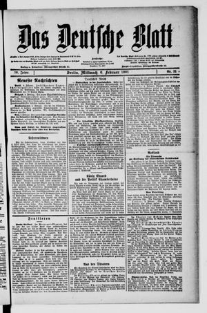 Das deutsche Blatt vom 06.02.1901