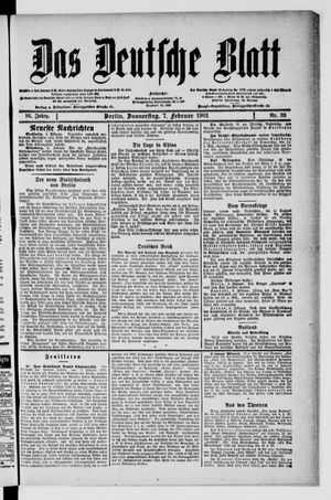 Das deutsche Blatt vom 07.02.1901