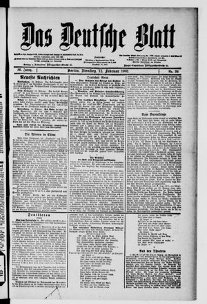 Das deutsche Blatt vom 12.02.1901