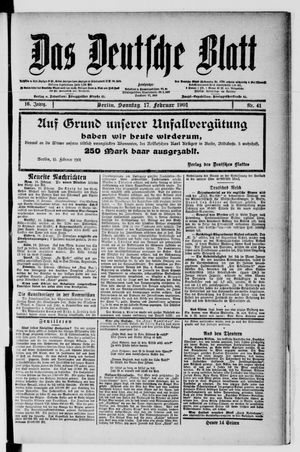 Das deutsche Blatt vom 17.02.1901