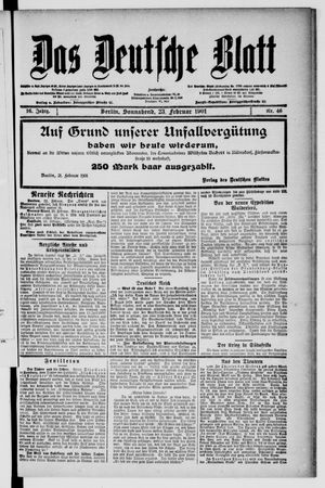 Das deutsche Blatt vom 23.02.1901