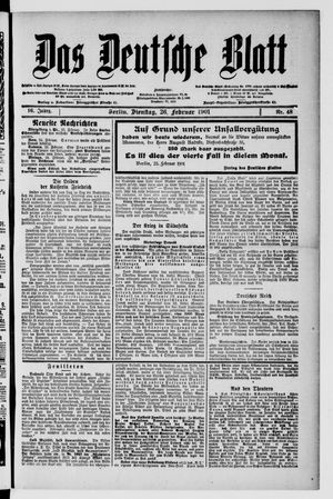 Das deutsche Blatt vom 26.02.1901