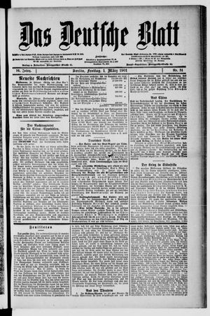 Das deutsche Blatt vom 01.03.1901