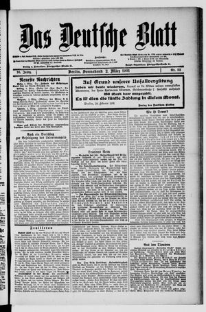 Das deutsche Blatt vom 02.03.1901