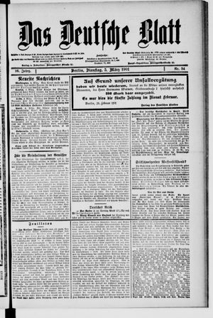 Das deutsche Blatt vom 05.03.1901