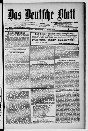 Das deutsche Blatt vom 07.03.1901