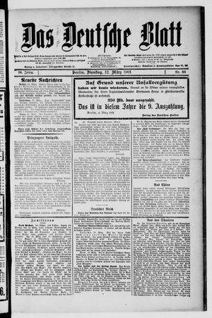 Das deutsche Blatt vom 12.03.1901