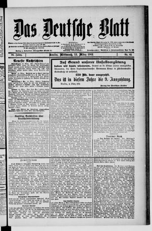 Das deutsche Blatt vom 13.03.1901